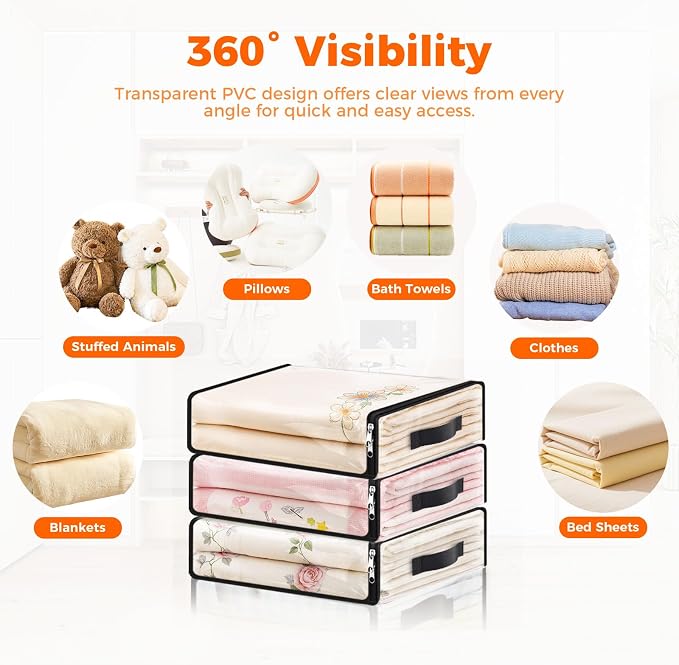 SpaceWhisper 6 Pack Clear Storage Bags, Plastic Blanket Storage Bags - Image 4