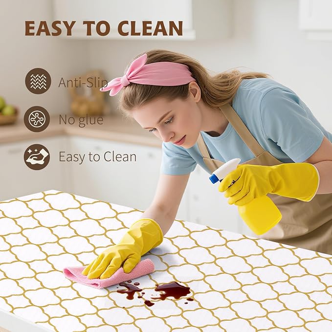 Shelf Liners for Kitchen Cabinets 23in x 30FT Non Adhesive Drawer Liner Gold - Image 5