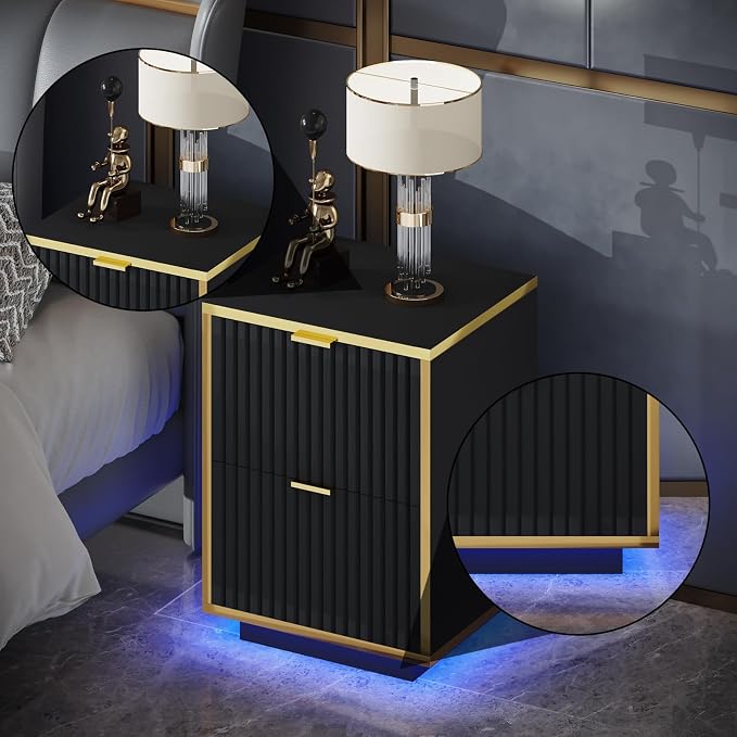 Fluted Nightstand, Modern Floating Night - Image 6