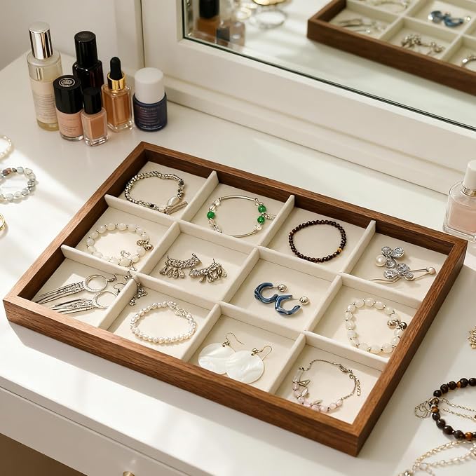 Large Jewelry Trays for Drawers Stackable Velvet Jewelry Display for Vendors - Image 5