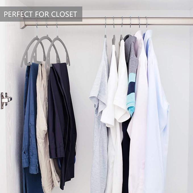 MIZGI Premium Velvet Hangers 30 Pack Heavyduty- Non Slip No Shoulder Bump Suit - Image 7