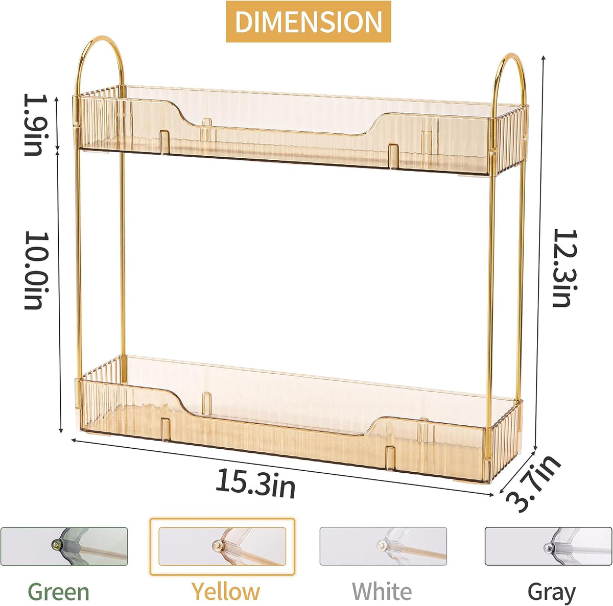 YCIA&DONE 2 Tiers Narrow Vanity Makeup Organizer, Bathroom Organizers