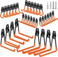 Steel Garage Storage Hooks - 32 Pack Anti-Slip Coating, Heavy Duty