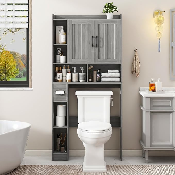 Vabches Over The Toilet Storage Cabinet, Farmhouse Storage Cabinet Over Toilet by Vabches
