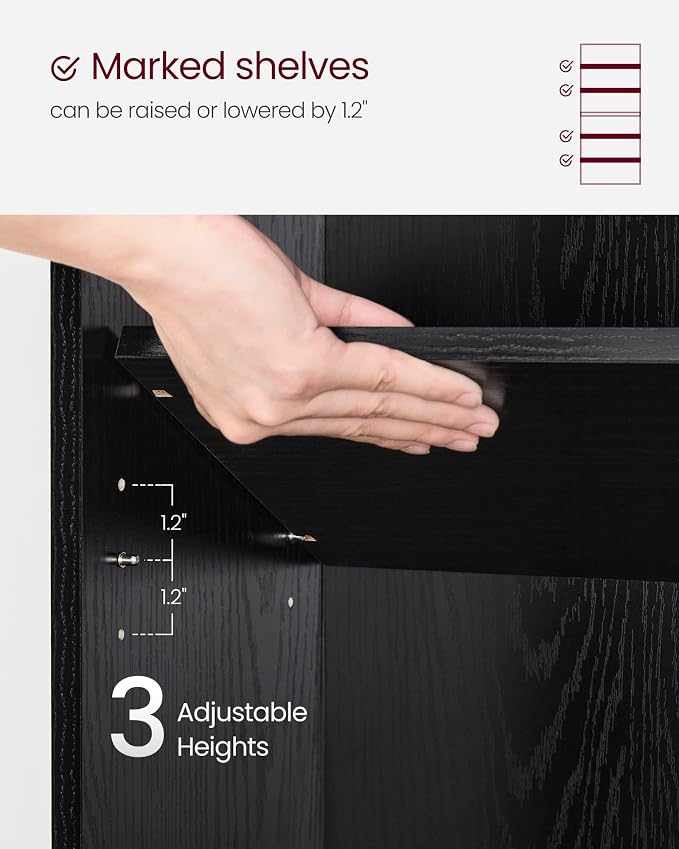 VASAGLE Set of 2 Bookshelves, 23.6 Inches Wide, 5-Tier Open Bookcases - Image 7