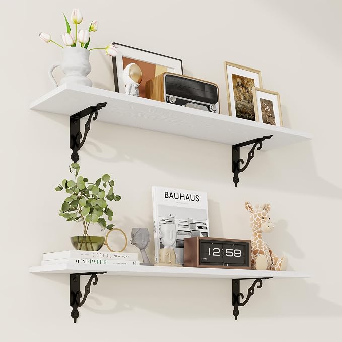 RICHFOCUS Floating Shelves for Wall Decor, 31.5W x 8D Shelves Set of 2 by Unknown