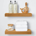 Homeforia 16 inch Golden Oak Floating Shelf, High End Solid Real Wood 16inch by Homeforia