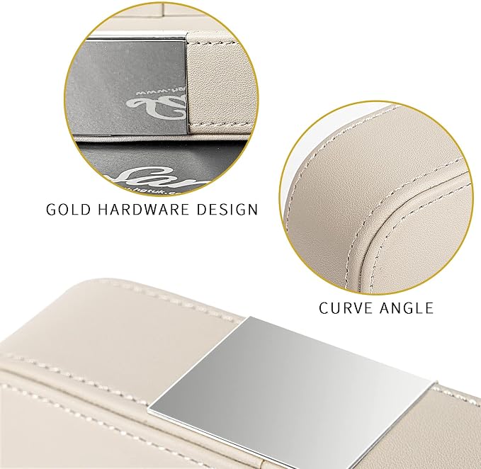SANZIE Luxury Leather Tray Desktop Storage Catchall Organizer Decorative Tray - Image 6