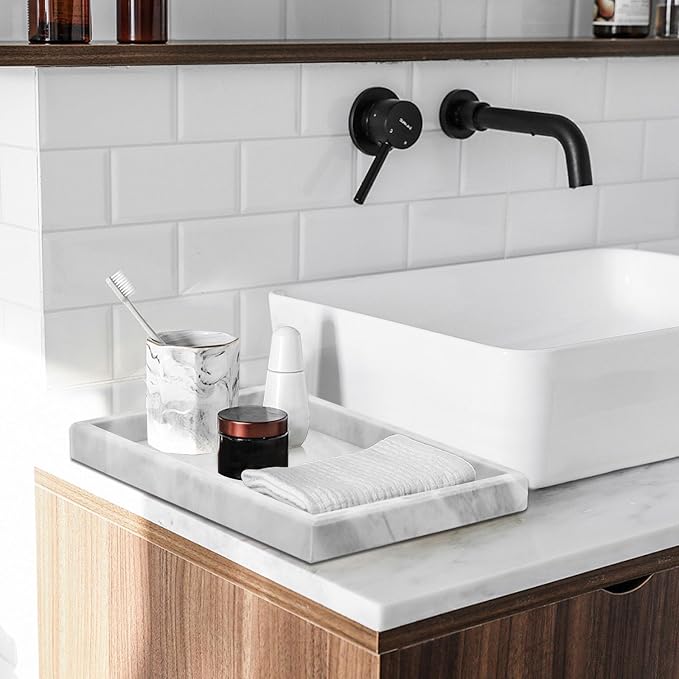 Marble Bathroom Tray, Pure Natural Marble Vanity Tray, Marble Tray - Image 4