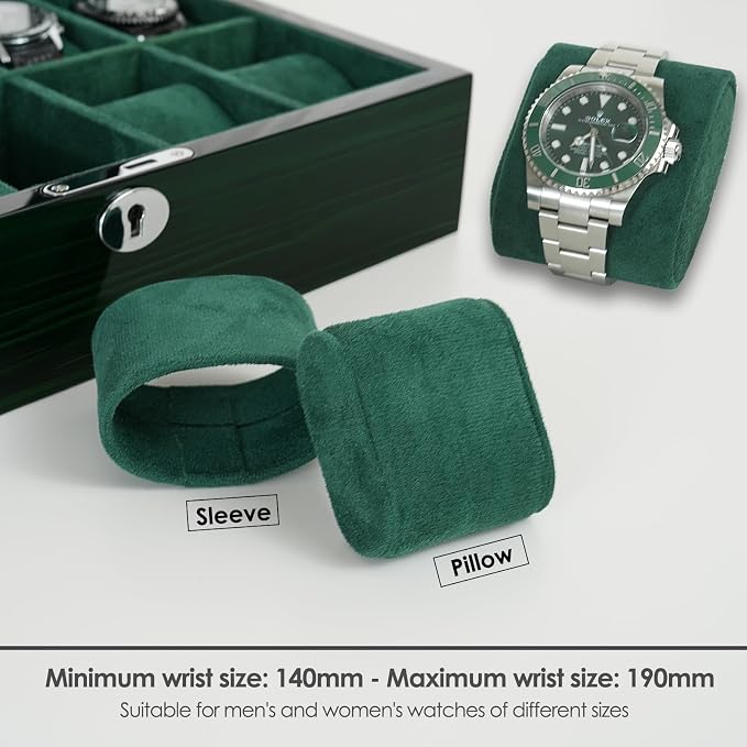 Watch Box for Men 10 Watches Storage Organizer Case, Smart Watch Display - Image 5