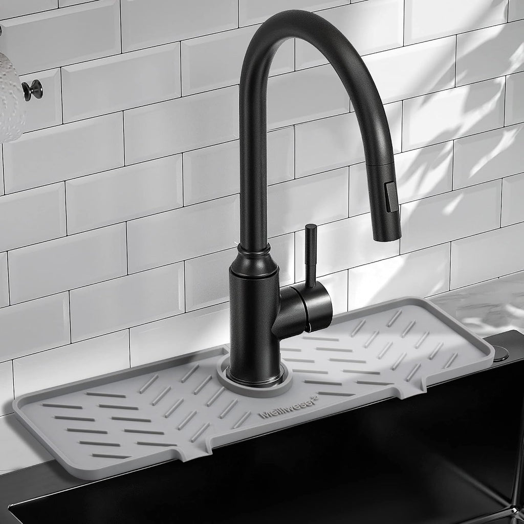 Silicone Faucet Mat for Kitchen Sink – Gen 2 Splash Guard with