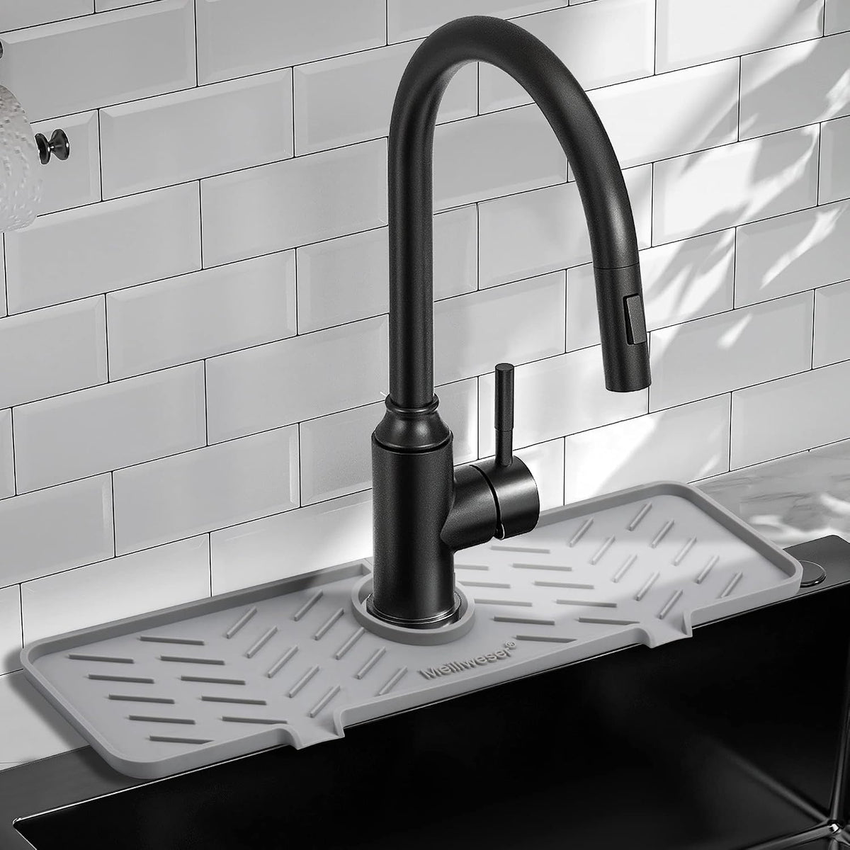 Silicone Faucet Mat for Kitchen Sink – Gen 2 Splash Guard with