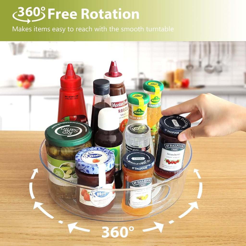 Guzon 2 Pack Lazy Susan Turntable, 11.5" Rotating Organizer with
