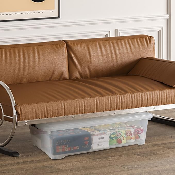 3 Packs 50 Quart Plastic Under Bed Storage Container Bins - Image 5