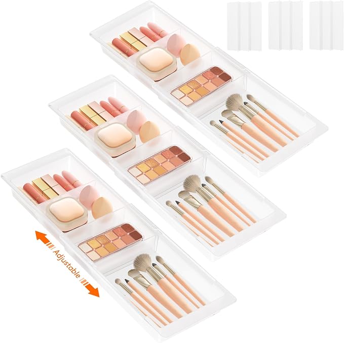 Lifewit 3 Pack Sliding Makeup Drawer Organizer Trays by Lifewit
