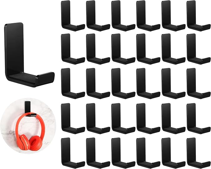 Weewooday 32 Pcs Headphone Hanger Headphone Holder Wall Hook Desk Bulk Adhesive by Weewooday