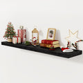 Black Floating Shelves 55 Inch Long, 12 Inch Deep Floating Shelves by FunMemories