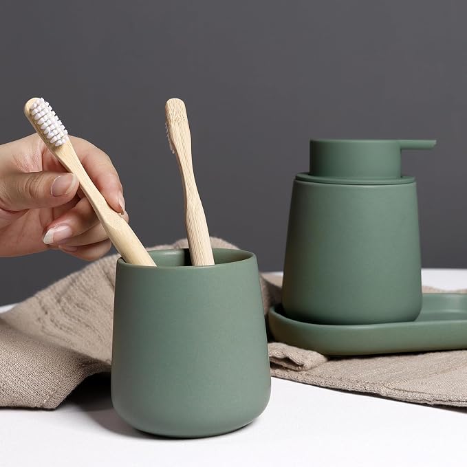 INGOFIN 3 Pcs Ceramic Bathroom Accessory Set - Image 7