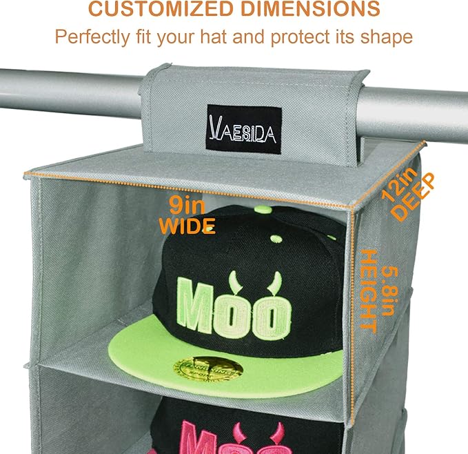 VAESIDA 10 Shelf Hat Rack Hanging Closet/Organizer - Image 2