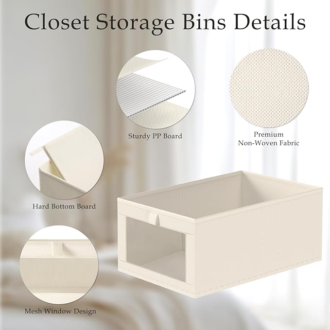 Criusia 6 Pack Linen Closet Organizers and Storage, Large Linen Closet Baskets - Image 4