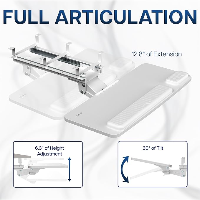 VIVO Premium Adjustable 27 x 11 inch Computer Keyboard and Mouse Platform Tray - Image 3