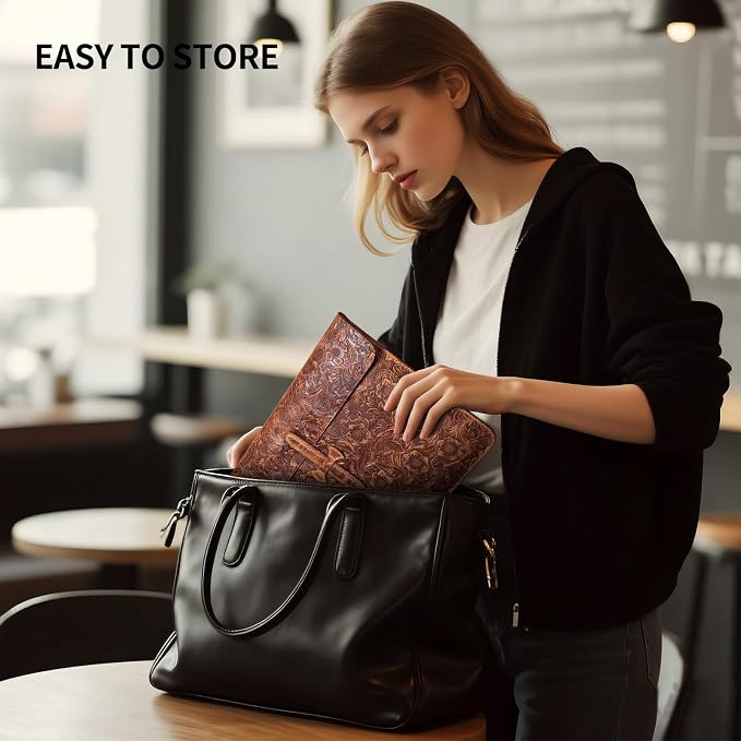 Genuine Leather Laptop Sleeve, Compatible - Image 7