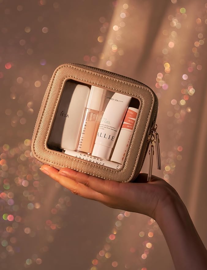 Popvibe Clear Makeup Bag Travel Cosmetic Case Transparent Toiletry Bag - Image 7