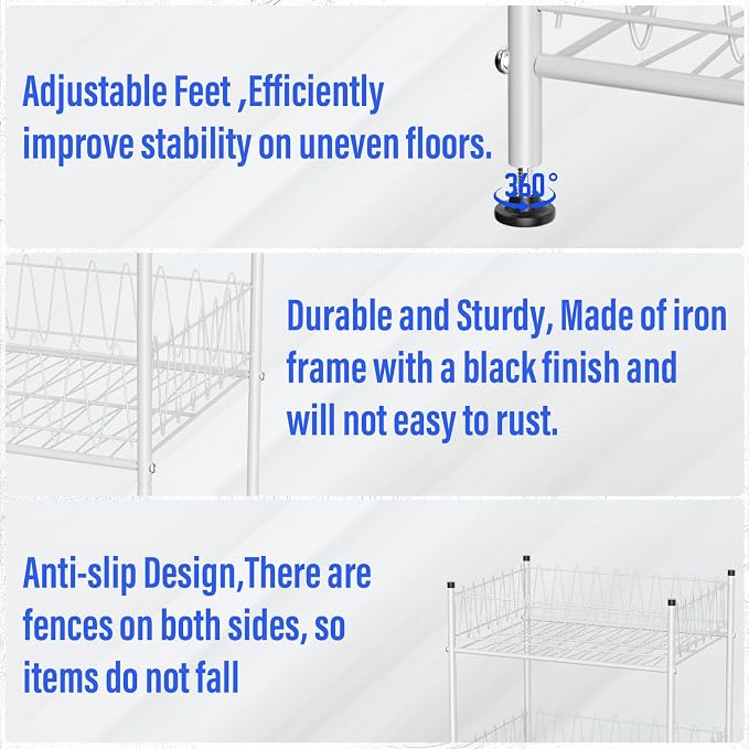 Water Bottle Organizer 3 Tier Vertical Bottled Water Holder Freestanding Metal - Image 5