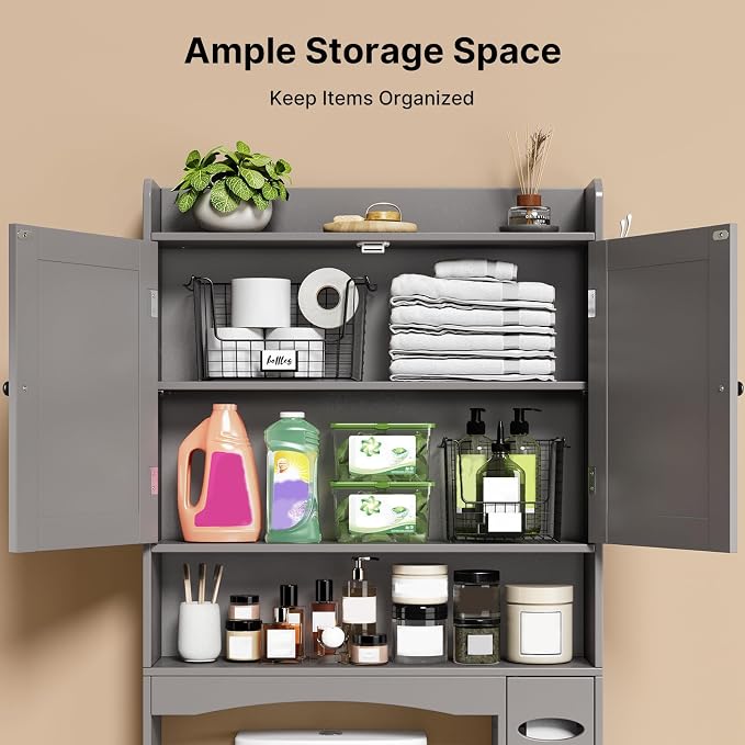 Ahomly Over The Toilet Storage Cabinet, 32.3" W Over Toilet Bathroom Organizer - Image 8