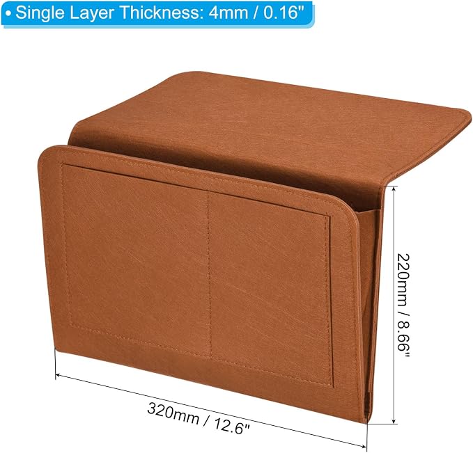 PATIKIL 13in Bedside Caddy, Bed Caddy Bedside Organizer Hanging 5 Pocket Soft - Image 2
