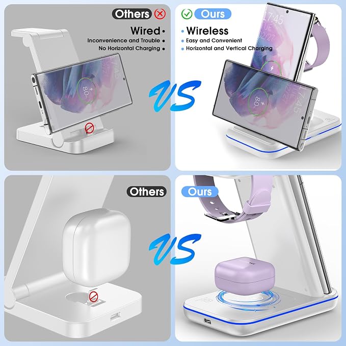 Wireless Charging Station for Samsung/Android, Fast Wireless Watch Charger - Image 9