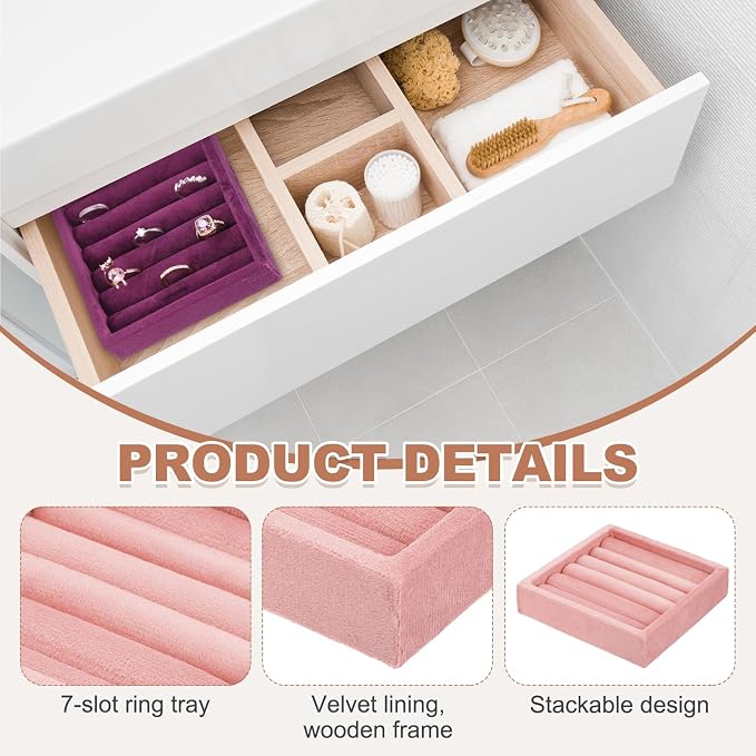 uxcell Stackable Jewelry Storage Tray, Jewelry Tray Drawer Organizer, Small - Image 3