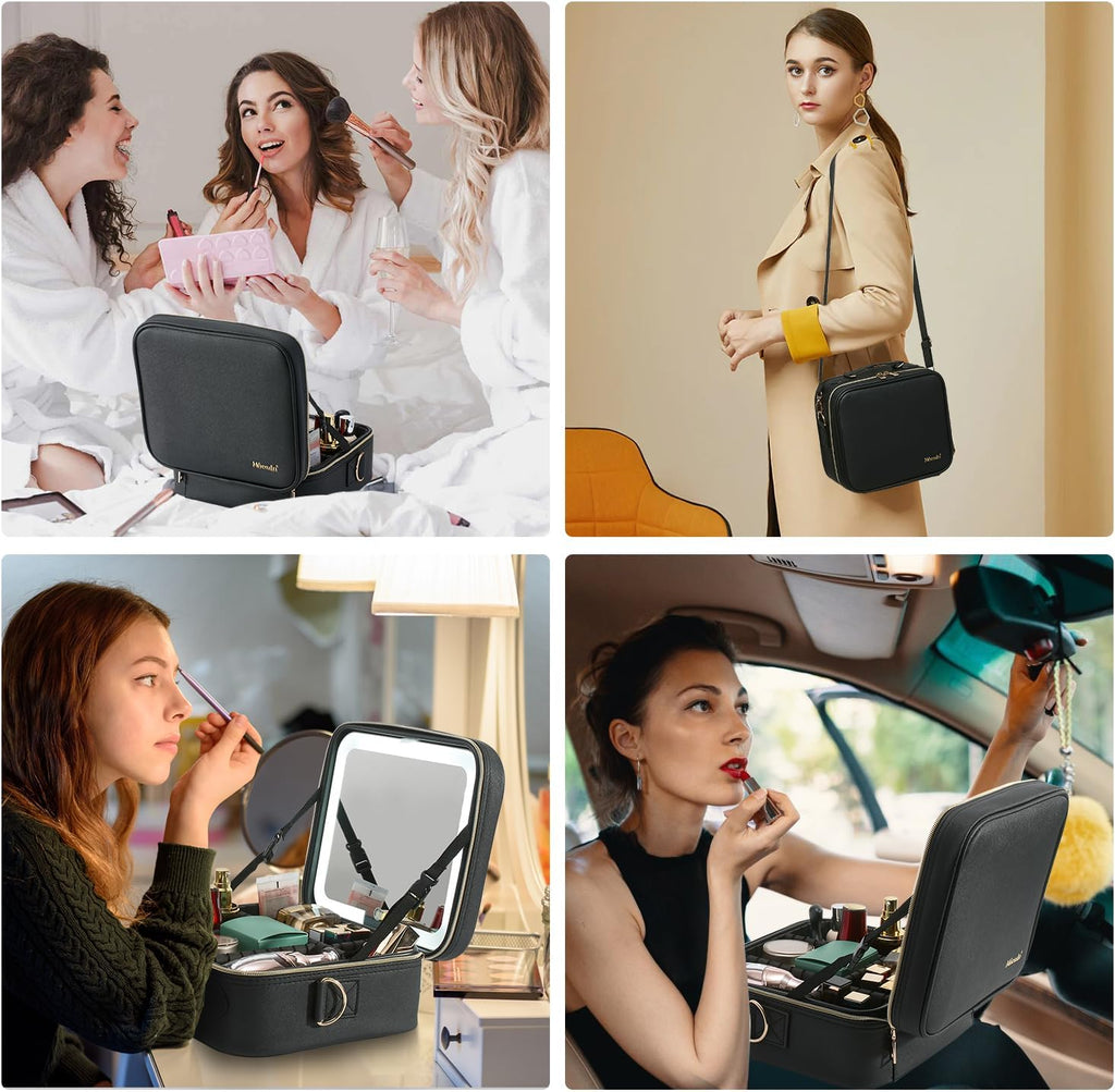 Travel Makeup Bag with Mirror Travel Makeup Organizer Makeup Case