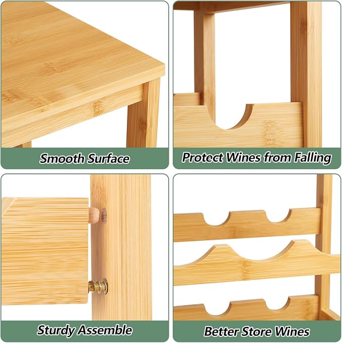 Wine Rack 24-Botttle Freestanding Floor, 6-Tier Wine Rack Shelf - Image 6