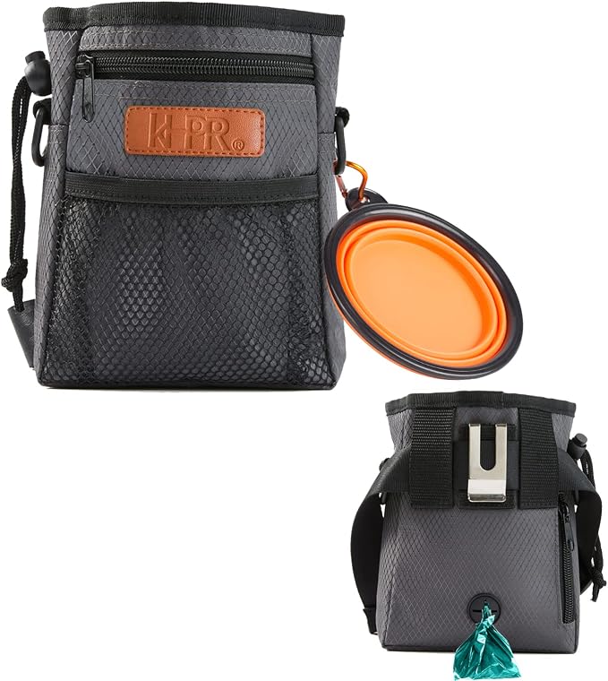 Dog Treat Training Pouch Easily Carries Pet Toys Kibble, Treats Built-in Poop by KHPR