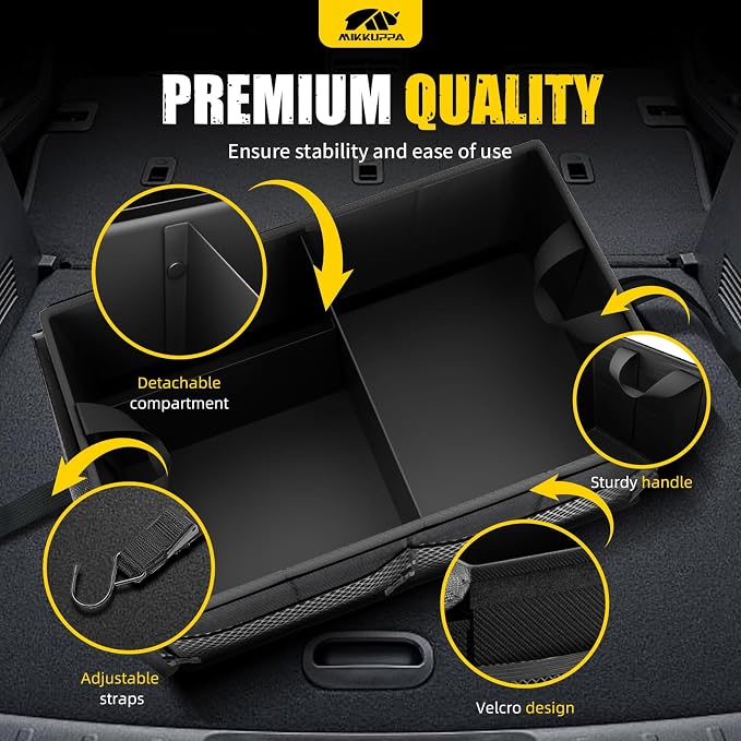 MIKKUPPA Car Trunk Organizer - 65L Collapsible Trunk Organizer - Image 4