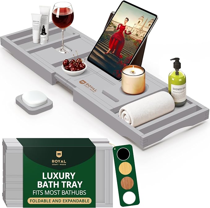 ROYAL CRAFT WOOD Premium Foldable Bathtub Tray by RoyalCraftWood