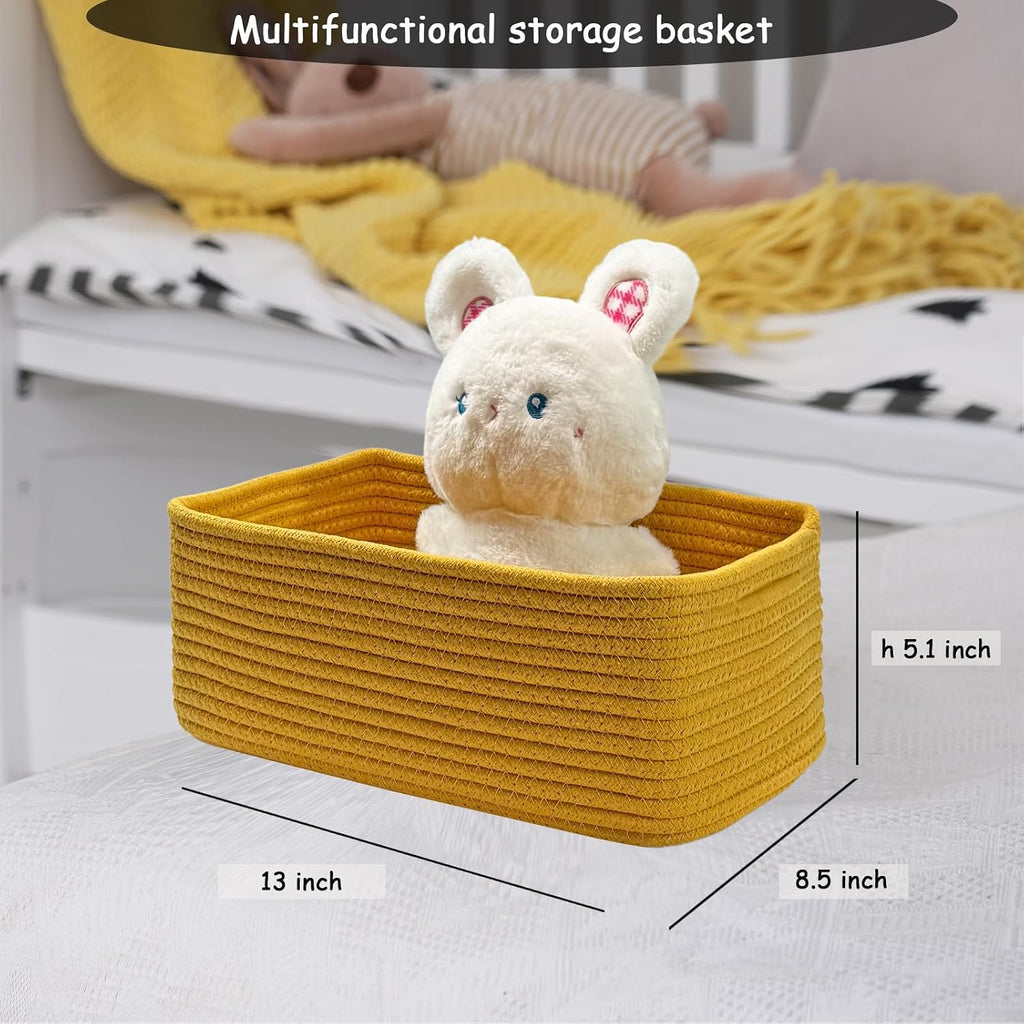 13" x 8.5" x 5.1" Storage Baskets for Organizing | Cotton Rope Woven