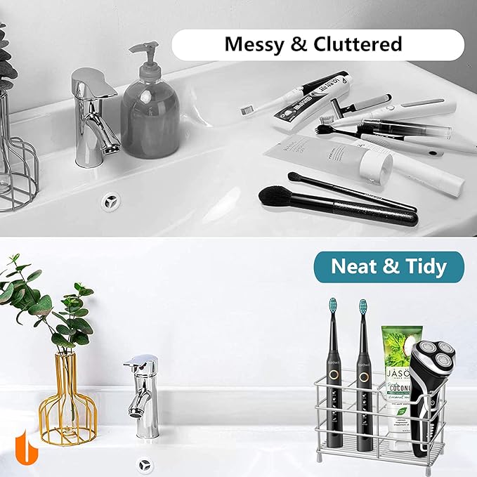 Urbanstrive 304 Stainless Steel Bathroom Toothbrush Holder Toothpaste Holder - Image 5