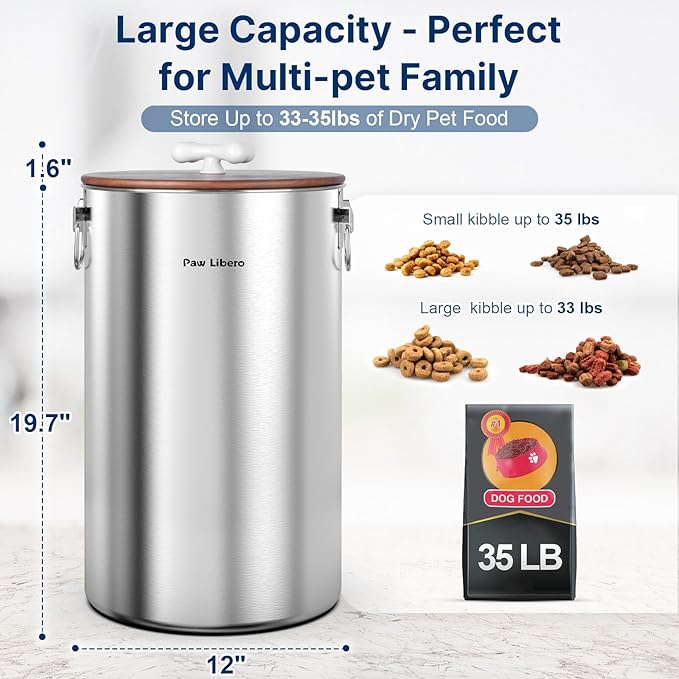 35 Lbs Stainless Steel Dog Food Storage Container - Image 4