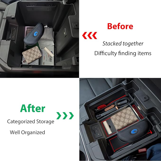 Full Size Center Console Armrest Box Organizer Tray - Image 4