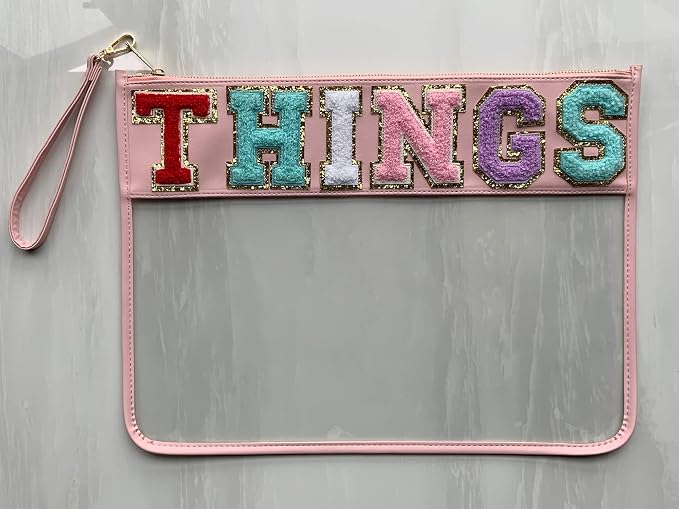 TopTTanBo Chenille Letter Clear Bag Purse Multi-purpose Transparent Waterproof - Image 3