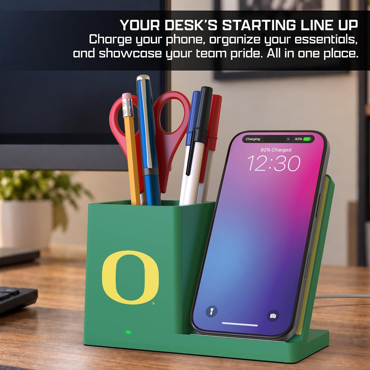 SOAR NCAA Unisex Wireless Charging Stand with Desktop Organizer