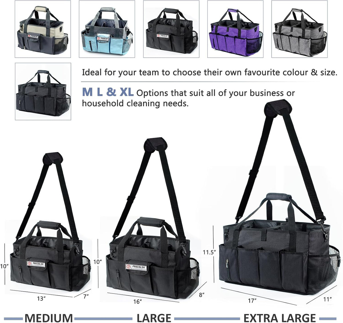 13" Cleaning Caddy for Cleaning Supplies, Cleaning Bag for