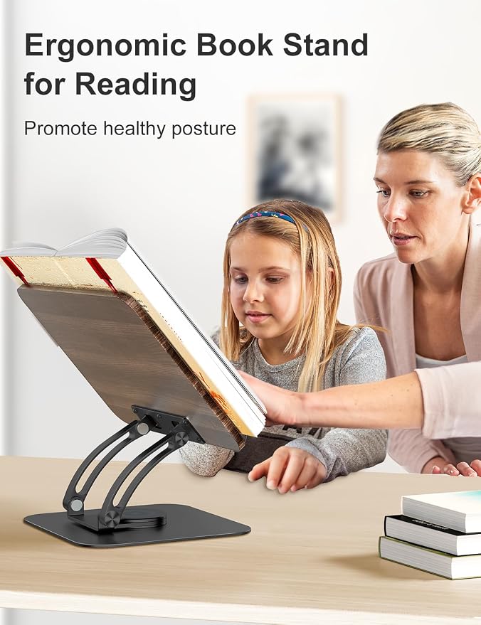 Tounee Book Stand for Reading, Adjustable Book Holder - Image 2