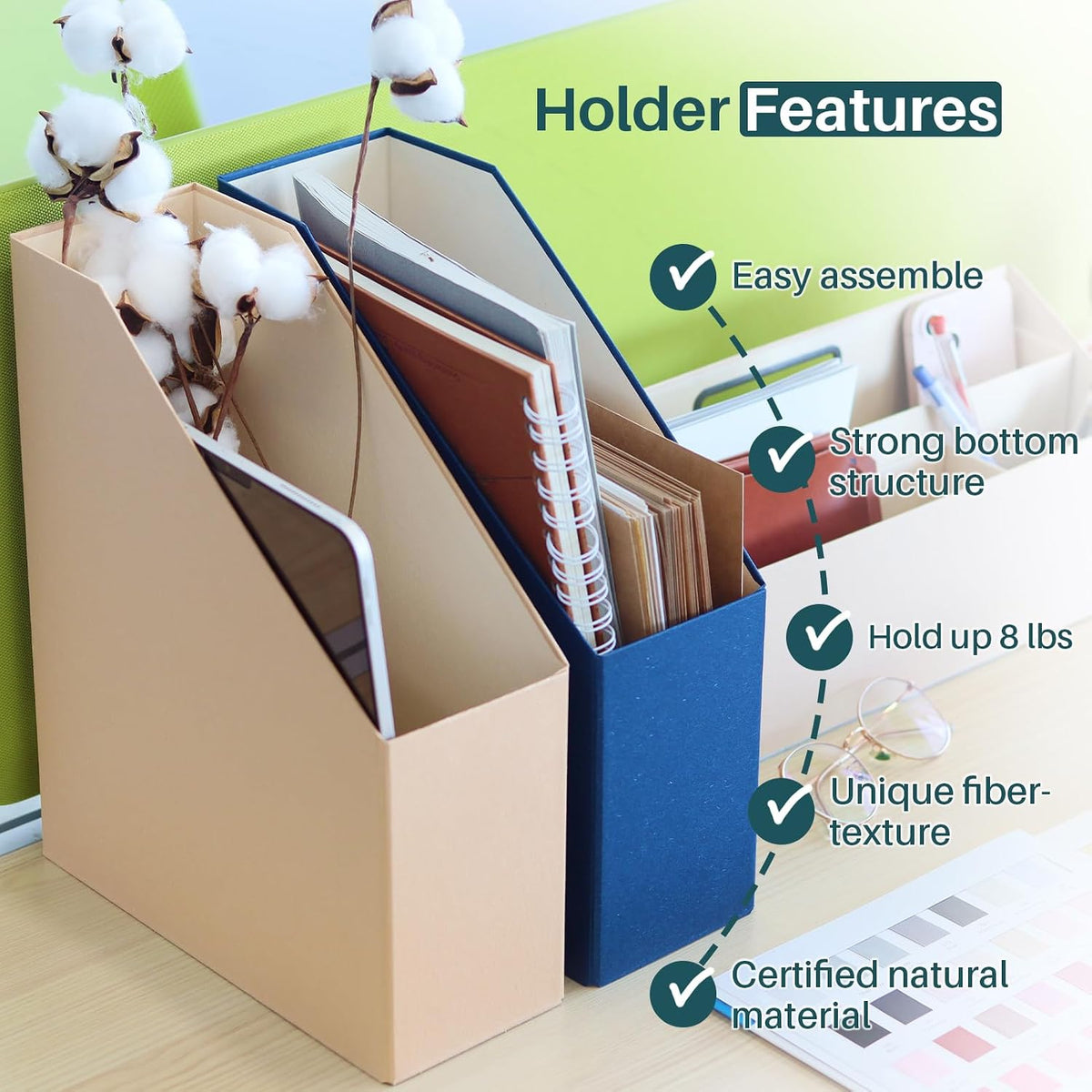 Magazine Holder - File Holder and Desk Organizer, Paperboard Book