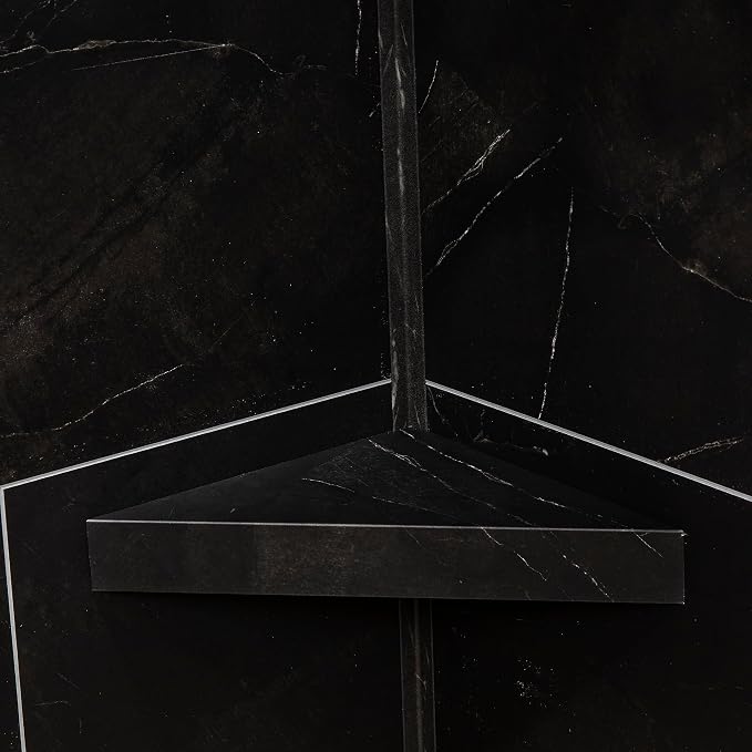 Palisade Vinyl Waterproof Corner Shower Shelf in Black Ice - Image 5
