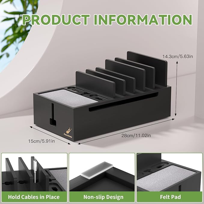 Pezin & Hulin Natural Bamboo Cable Management Box, Wire Organizers - Image 7