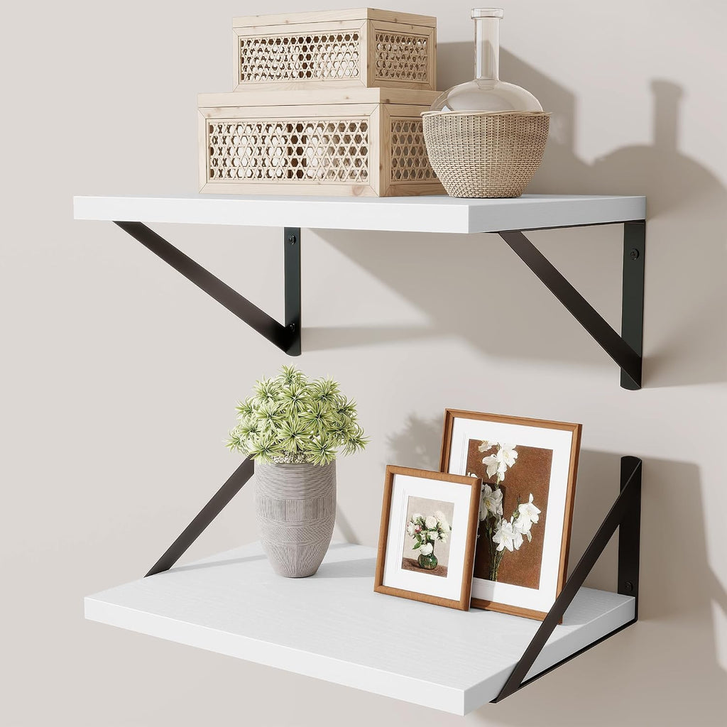 Deep Floating Shelves,16" Wx10 D Floating Shelves for Wall Set of