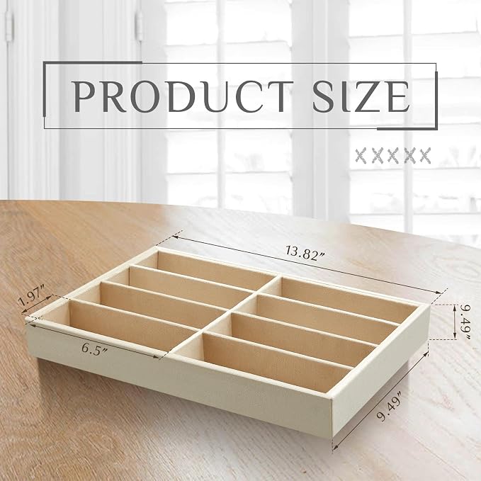 Amylove 2 Pcs Sunglass Organizer Trays Glasses Stackable Jewelry Trays Sunglass - Image 2